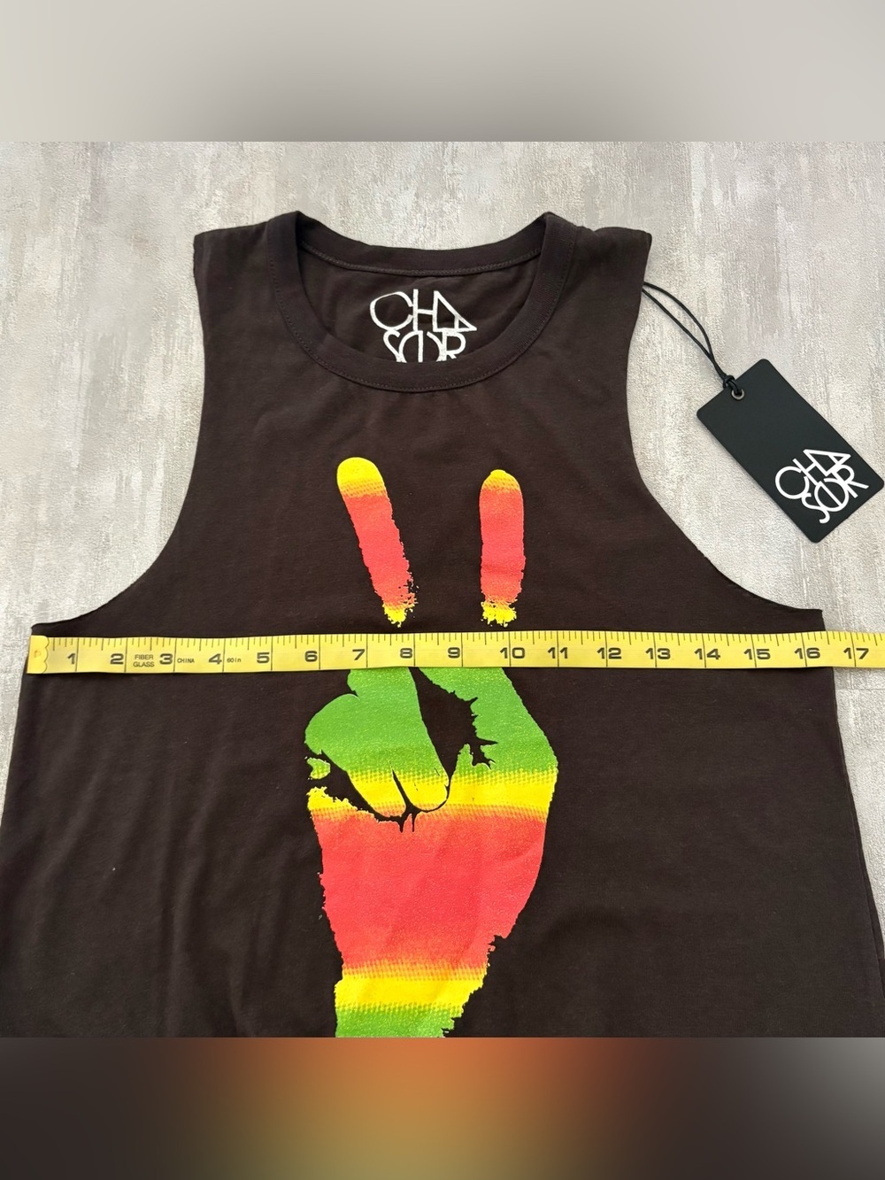 Chaser Peace Sign Rasta Tank Top - Picture 8 of 8